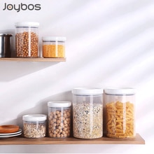 JOYBOS-tarro sellado para el hogar, recipiente de plástico de grado alimenticio con tapa, caja de almacenamiento de granos, transparente, para arroz y nueces, JBS76