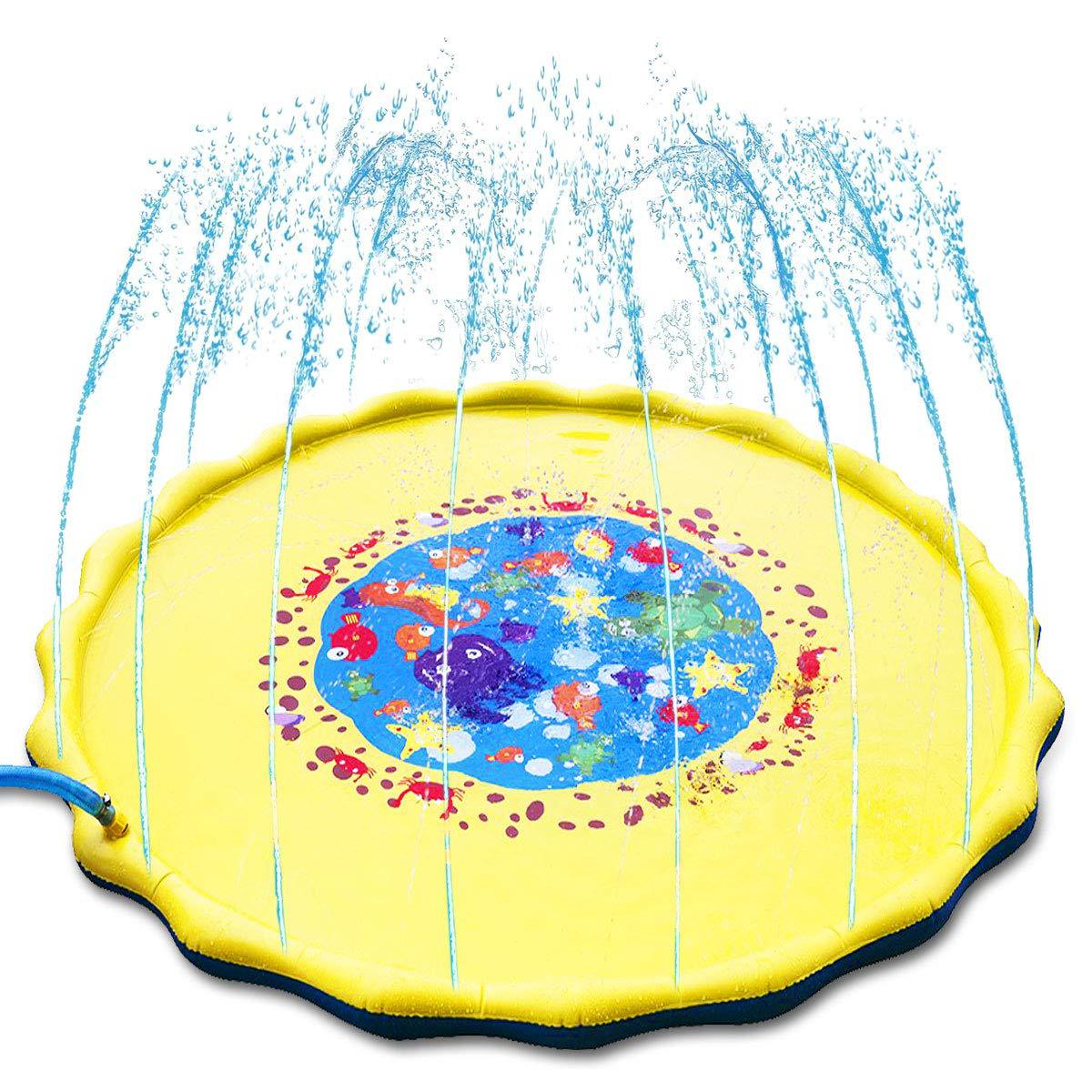 Tappetino per spruzzo d&#39;acqua per bambini giocattoli da esterno per bambini Dolphin Shark Sport Mat Dinosaur Rainbow Water Spray Mat giocattoli divertenti estivi: 170cm6