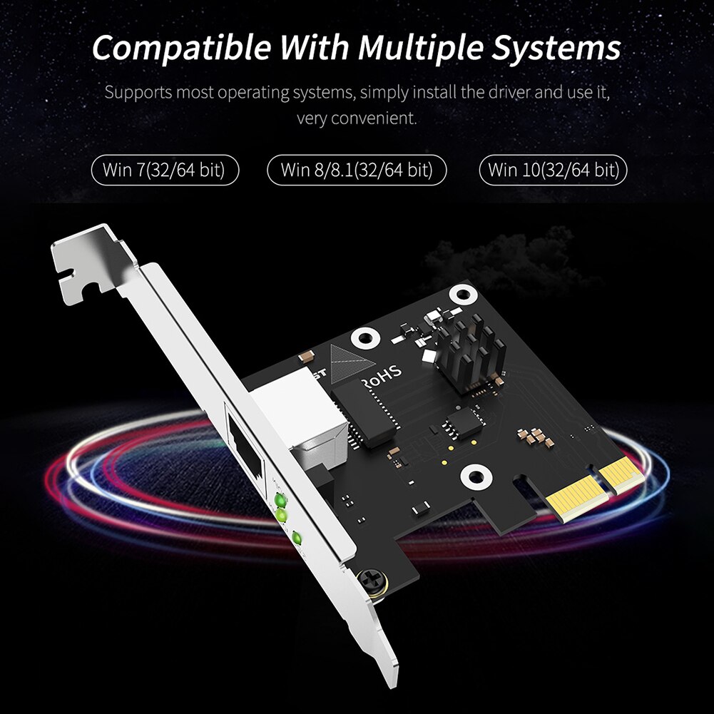 Comfast 2500Mbps Gigabit Netwerkkaart Desktop Computer RJ45 Ethernet Adapter Gaming Snelle Transmissie Pci-E Accessoires