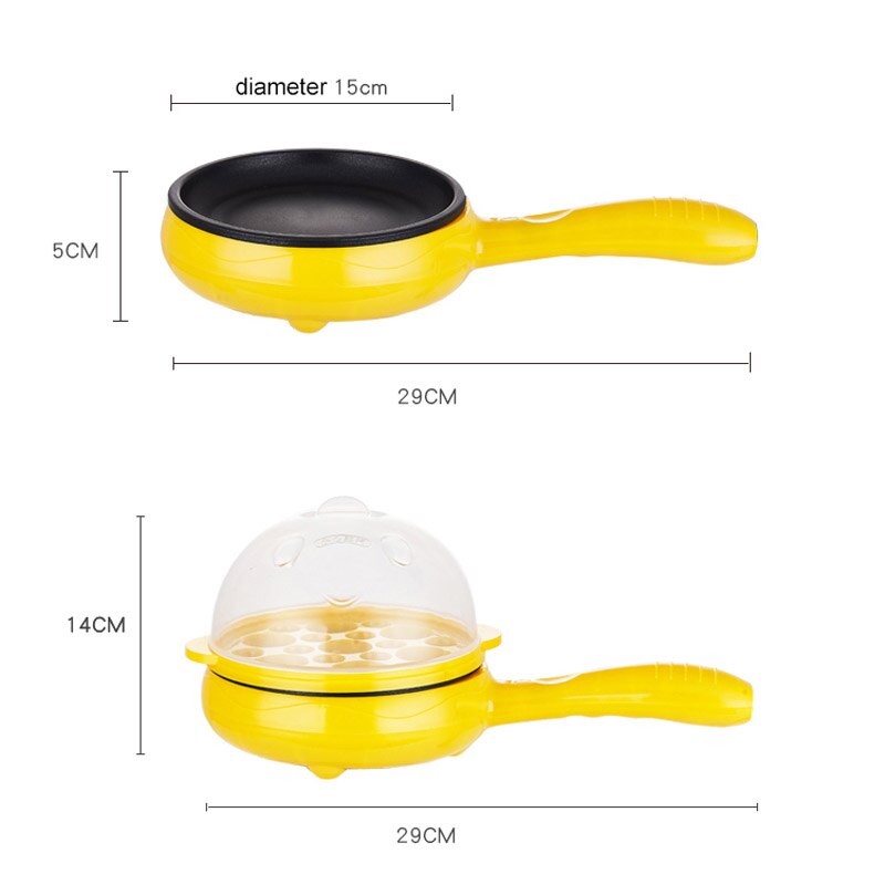 Multifunction Household Mini Egg Omelette Pancake Fried Steak Frying Pan Non-Stick Boiled Eggs Boiler Steamer Cooker 110V/220V