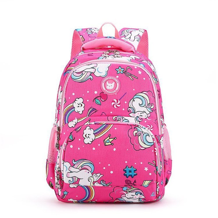 Cartoon Eenhoorn Printing Kinderen School Rugzak Voor Meisjes Orthopedie Schooltassen Voor Meisjes Geschikt Voor Rangen Sac Mochila: plum