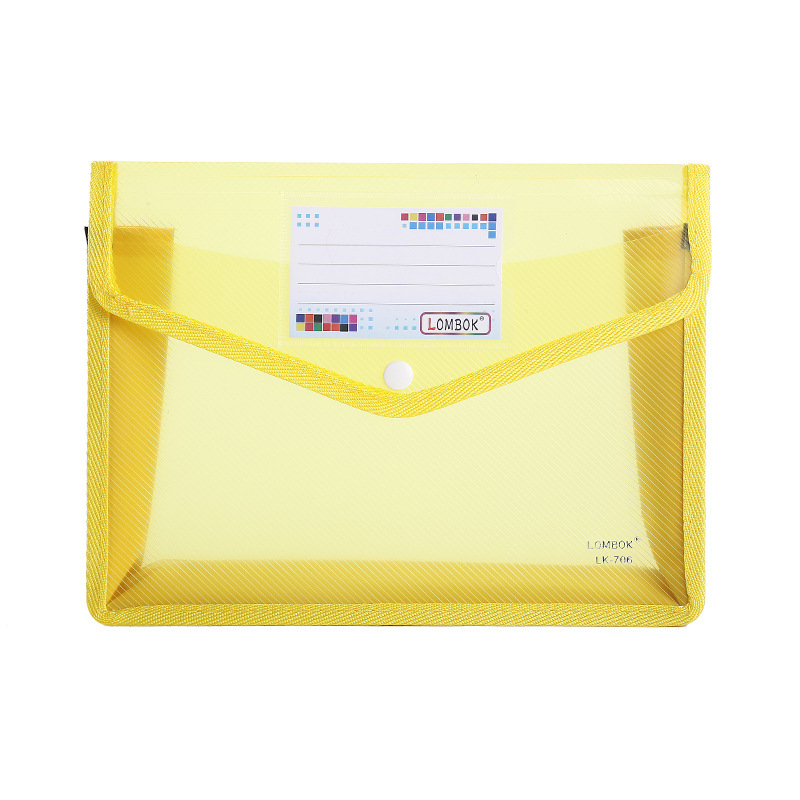 Sac de rangement de documents A4 A5 PP Transparent étanche, organisateur de fichiers tridimensionnels, pochette en papier pour le bureau et la maison: A4 yellow