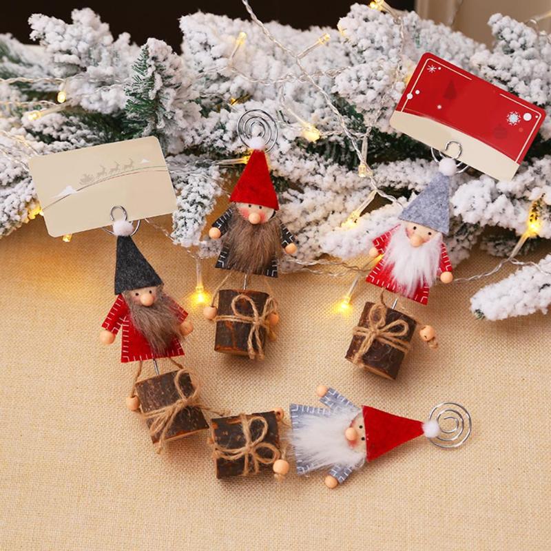 Weihnachten Dekor Schreibtisch Notizen Ordner Clips Begünstigt Platz-kartenhalter Tisch Foto Memo Anzahl Name Clips Nachricht Clips