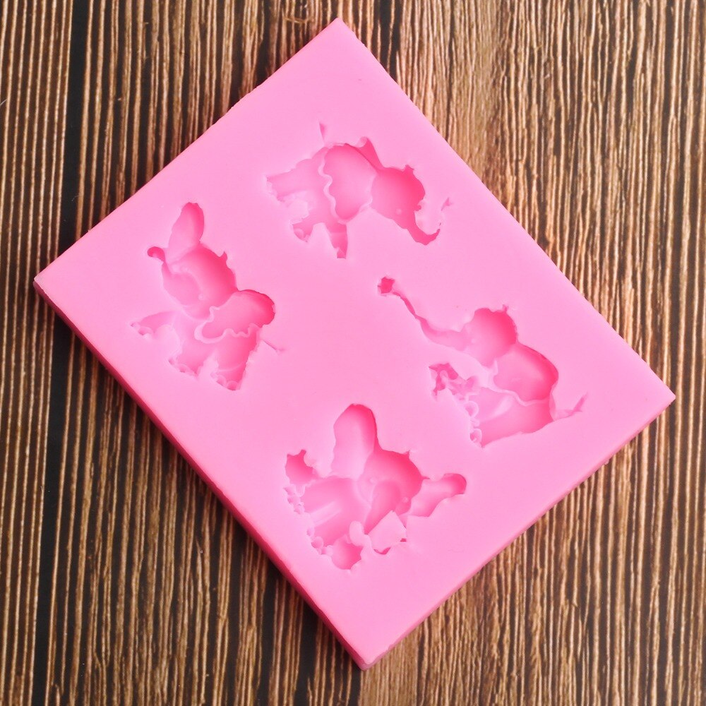 Olifant Fondant Mal Bloem Siliconen Mallen Party Diy Taart Decoreren Gereedschappen Chocolade Polymeer Klei Mallen Keuken Bakvorm