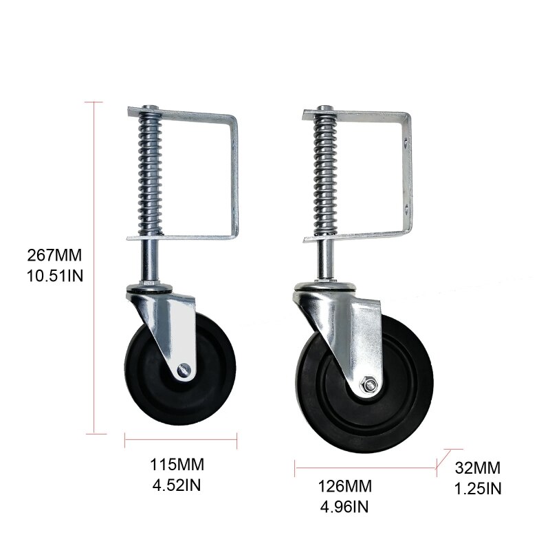 4/5 Inch Spring-loaded Casters Universal Wheel Gate Iron Fences Spring Wheels M17D