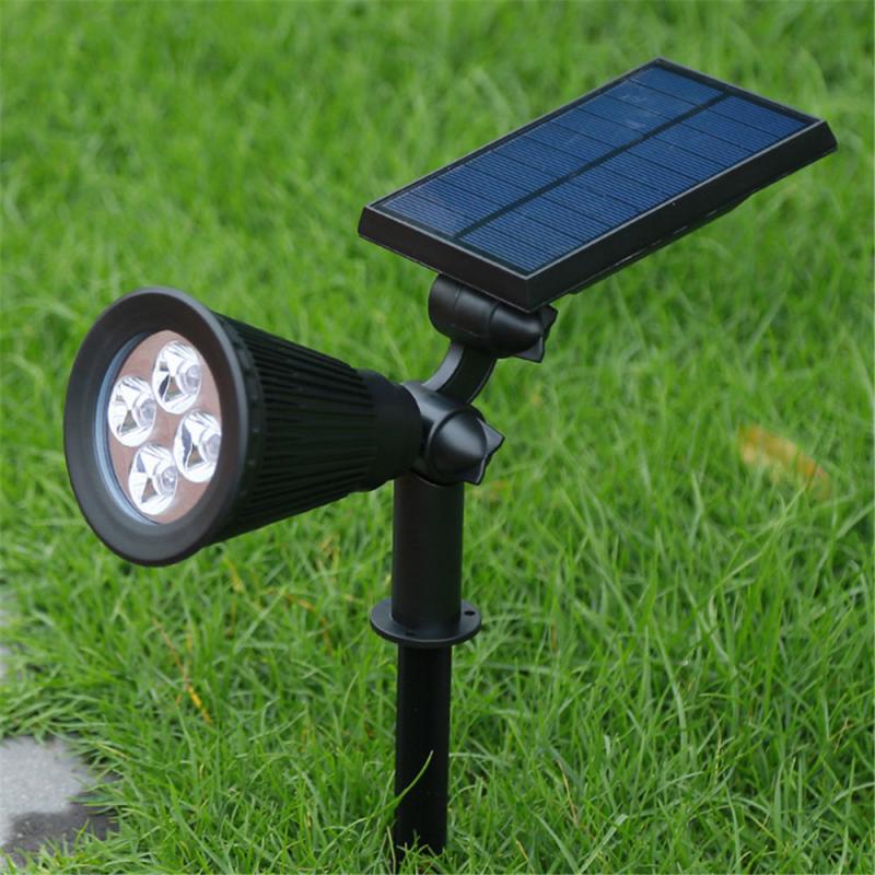 4 Lamp Bead Solar Spotlight Waterproof Landscape Ground Plug Light Outdoor Lawn Lamp Control Garden Lighting Courtyard Wall Lamp