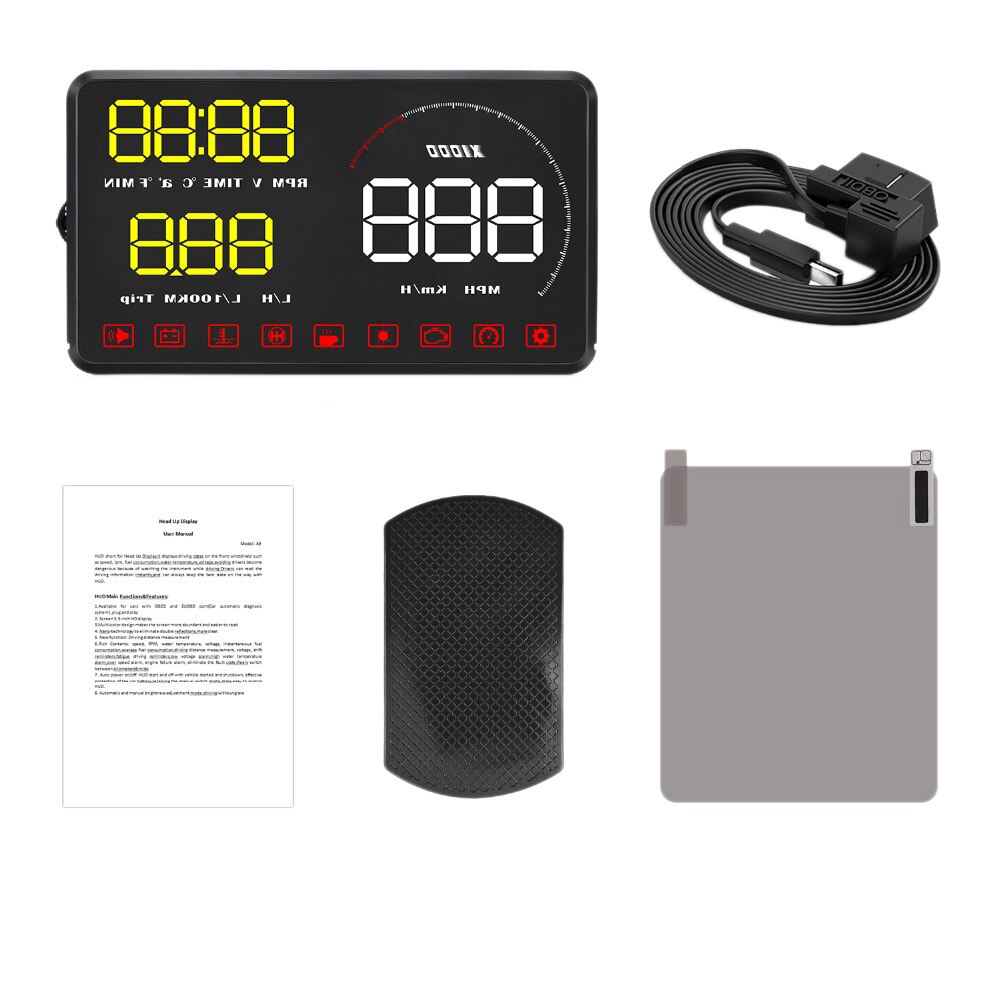 Smart Hud Display A9 Large Screen Car Monitor Hud Head Up Display Reflector Projector