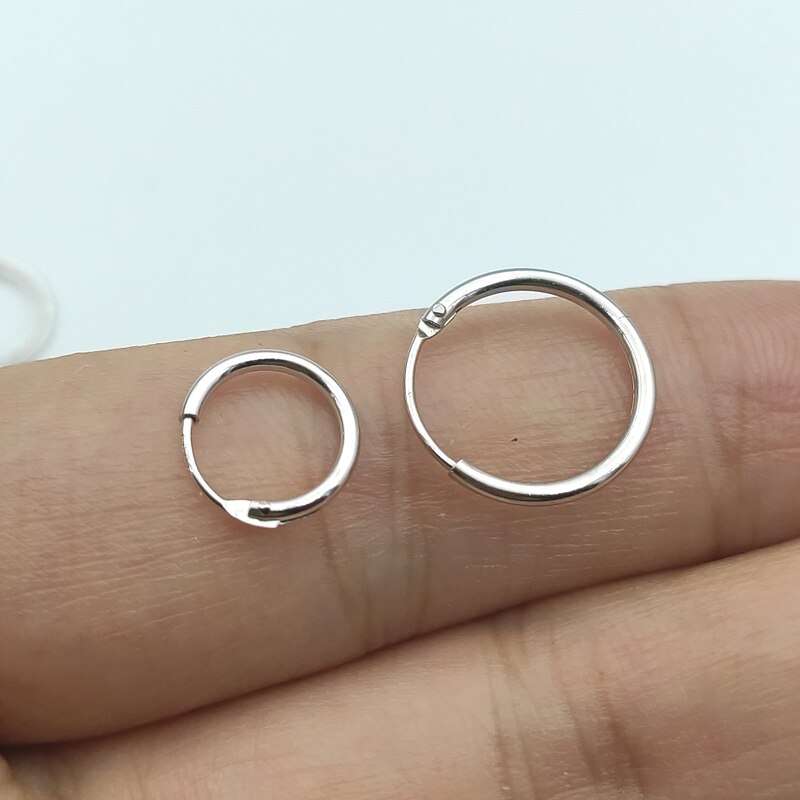 10 stücke/viel 925 Sterling Silber Segment Band Nase Ring septum Clicker Tragus Knorpel Ohr durchbohren 8mm 10mm 12mm