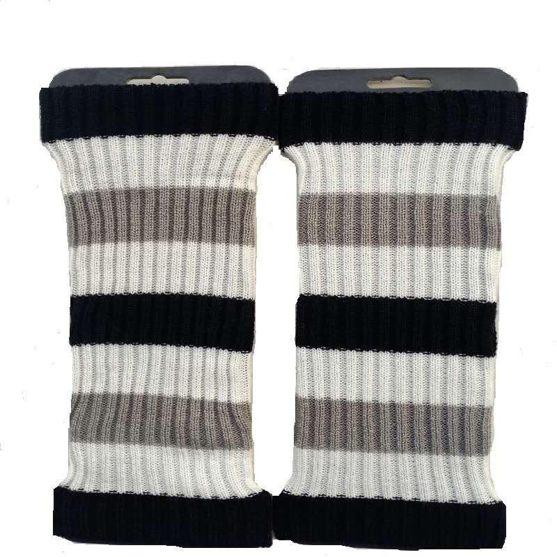 Punk Solid Black Cool Knit Long Socks Women Outdoor Knee High Elastic Leg Warmers Lady Warm Slim Gothic Hip-hop Rock Sock: stripe gray