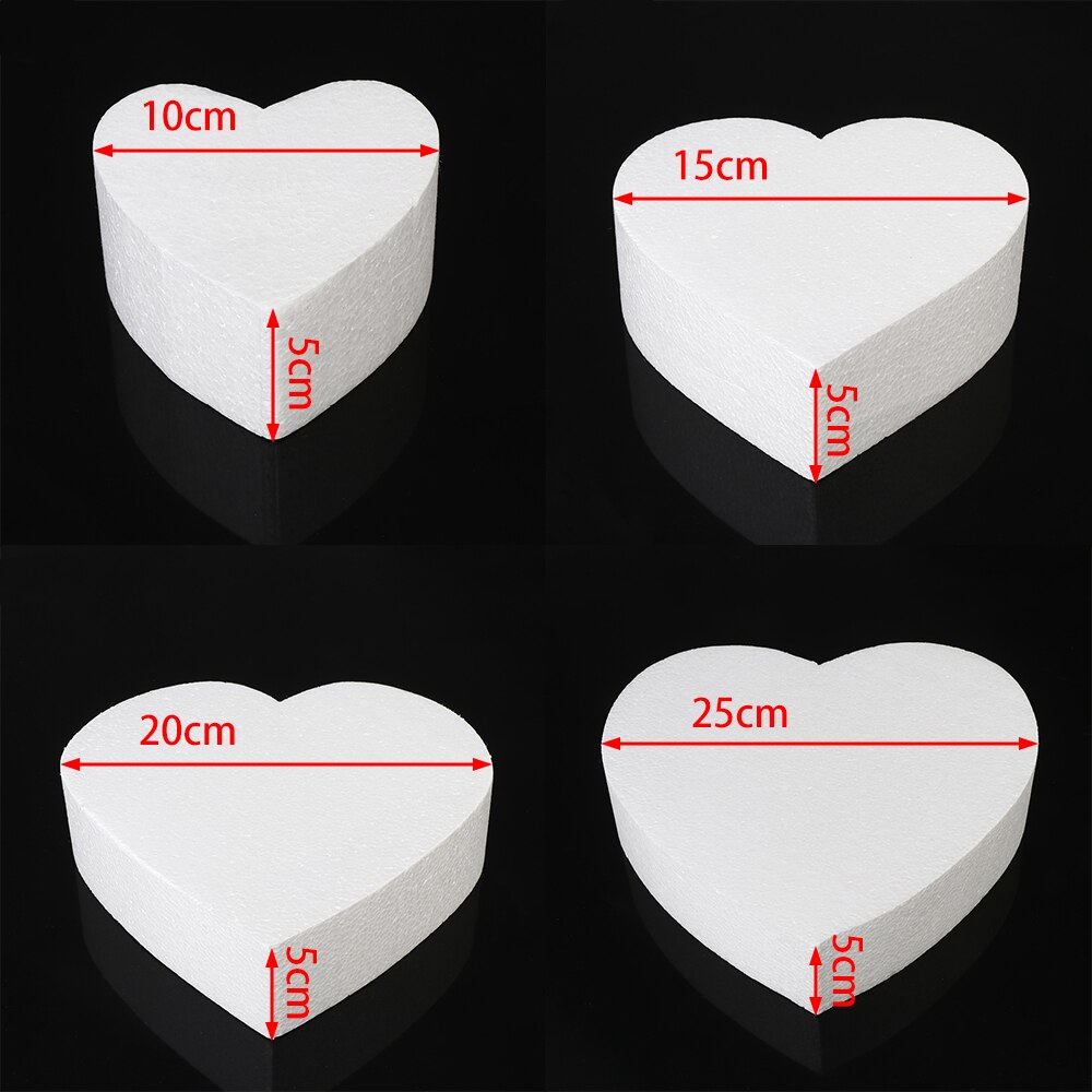 Molde de poliestireno con forma de corazón para hacer manualidades, molde de espuma para Tartas, accesorios de cocina para fiestas, 4/6/8/10 pulgadas