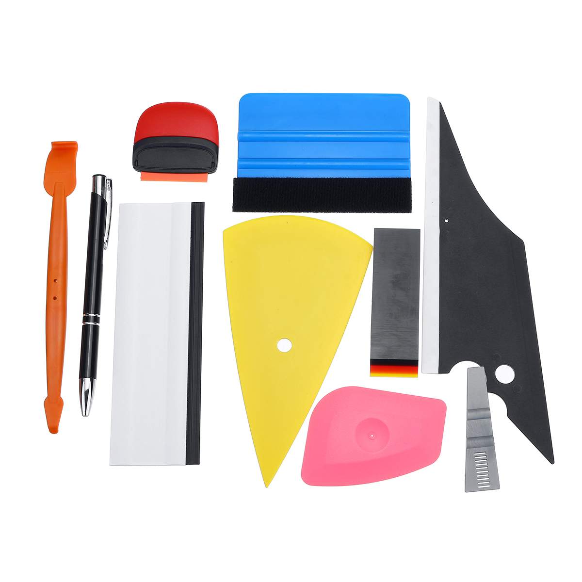 10/12/14Pcs Carbon Fiber Vinyl Wrap Auto Tool Kit Window Tint Gereedschap Car Wrapping Toepassing Kit auto Venster Zuigmond Schraper Tool