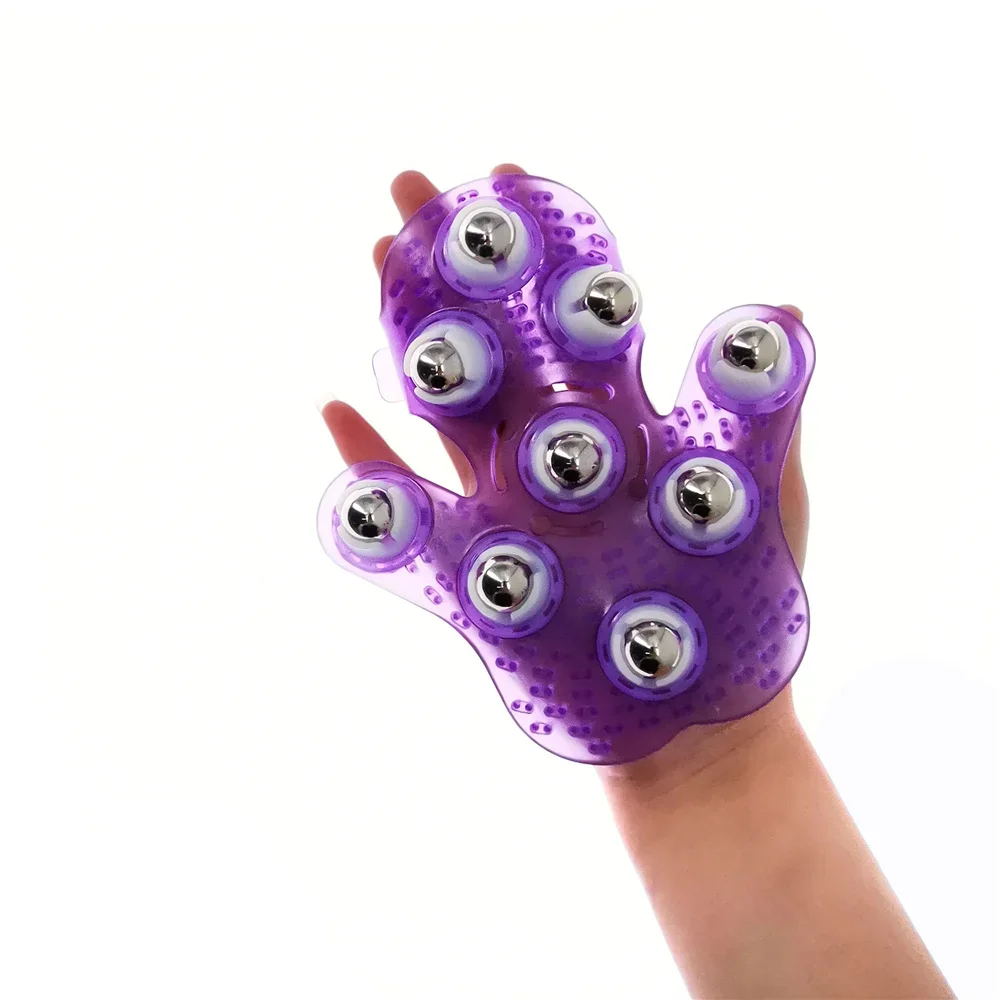 Roller ball kropsmassage handske muskelsmerter lindring afslappende anti-cellulite massager til hånd nakke ryg skulder balder sundhedspleje: Grøn