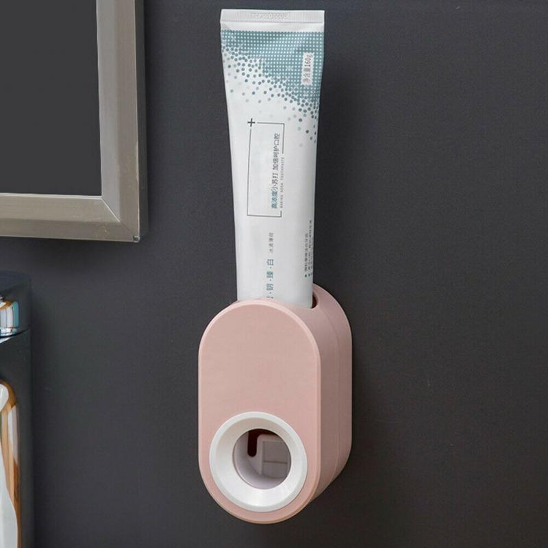 Toothbrush Holder Set Toothpaste Dispenser Wall Mount Stand Bathroom Accessories Set Rolling Automatic Squeezer Family Hygienic