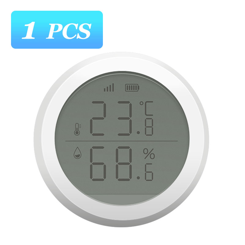 Tuya ZigBee Temperature Humidity Sensor Smart Home Hygrometer Thermometer LED Screen Display Works With Alexa Google Assistant: 1PCS
