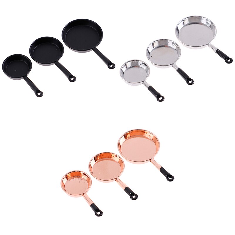 3 pz/impostato 1/12 Bilancia Vintage ▾ Casa Delle Bambole in Miniatura in Metallo Padella Frittura Padelle da cucina Pentola Pentolame E Utensili per Cucinare Cucina Accessorio di Alta Qualità