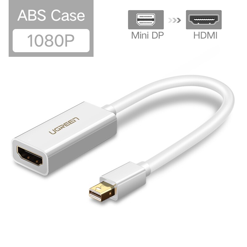 Ugreen Mini DisplayPort to HDMI VGA Adapter Thunderbolt 2 Converter DP Cable for MacBook Air 13 Surface Pro 4 Mini DisplayPort: HDMI-1080P-White