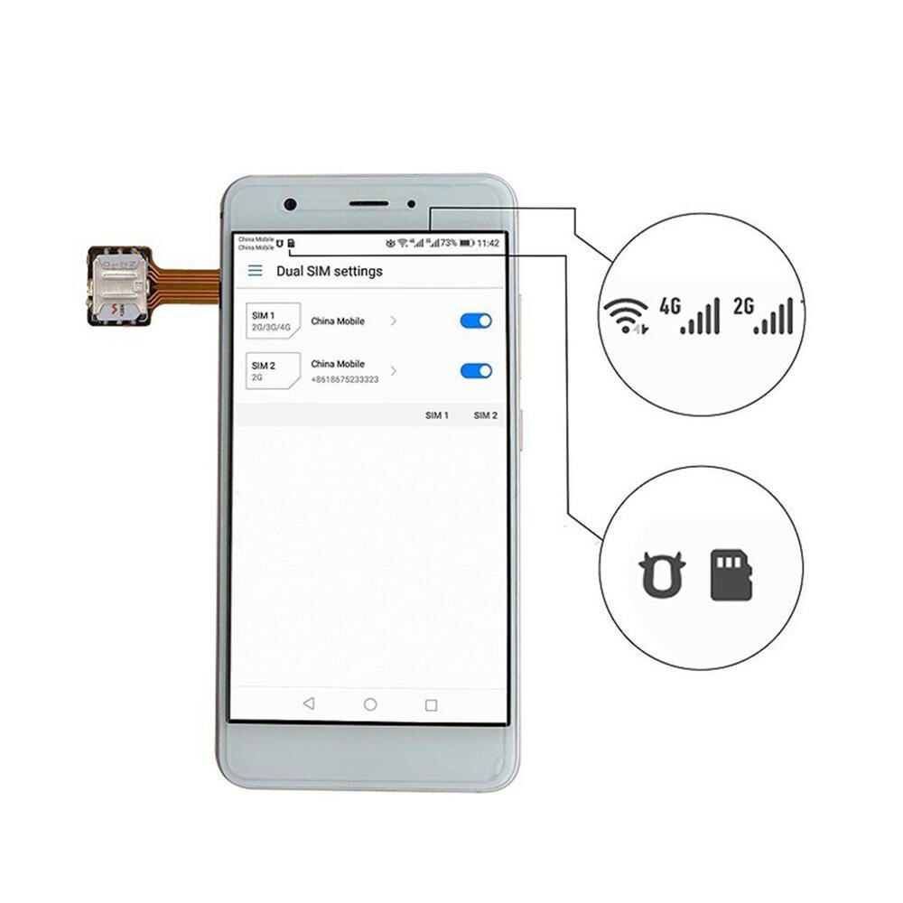 Adaptateur de carte SIM hybride universel pratique double adaptateur de carte SIM Micro Extender Nano à Nano pour téléphone Android