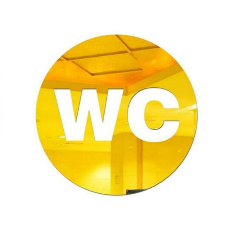 1pc WC Toilet Bathroom Door Wall Sticker Acrylic D... Grandado