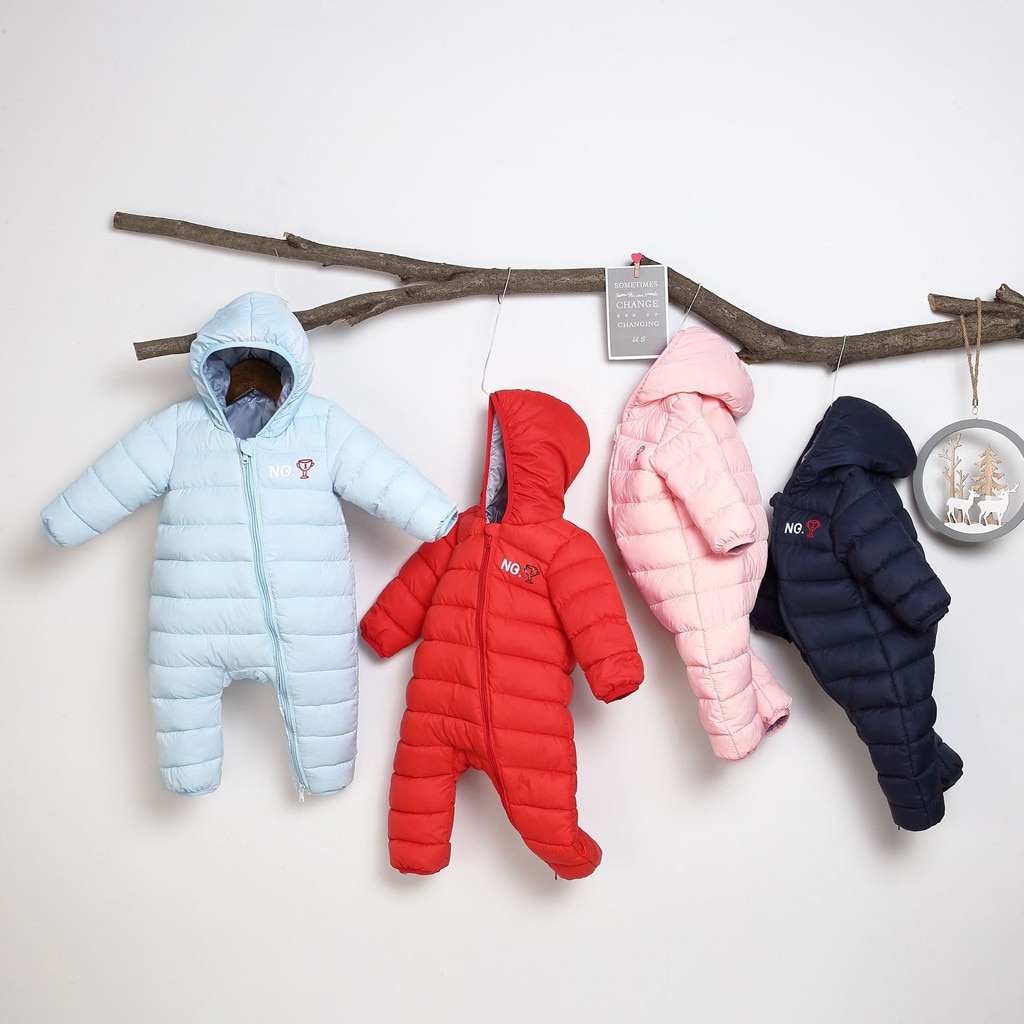 Autumn Winter Warm Baby Clothes Jackets For Baby Jumpsuit Baby Girls Boys Bodysuit Kids Hooded Outerwear Coat Children