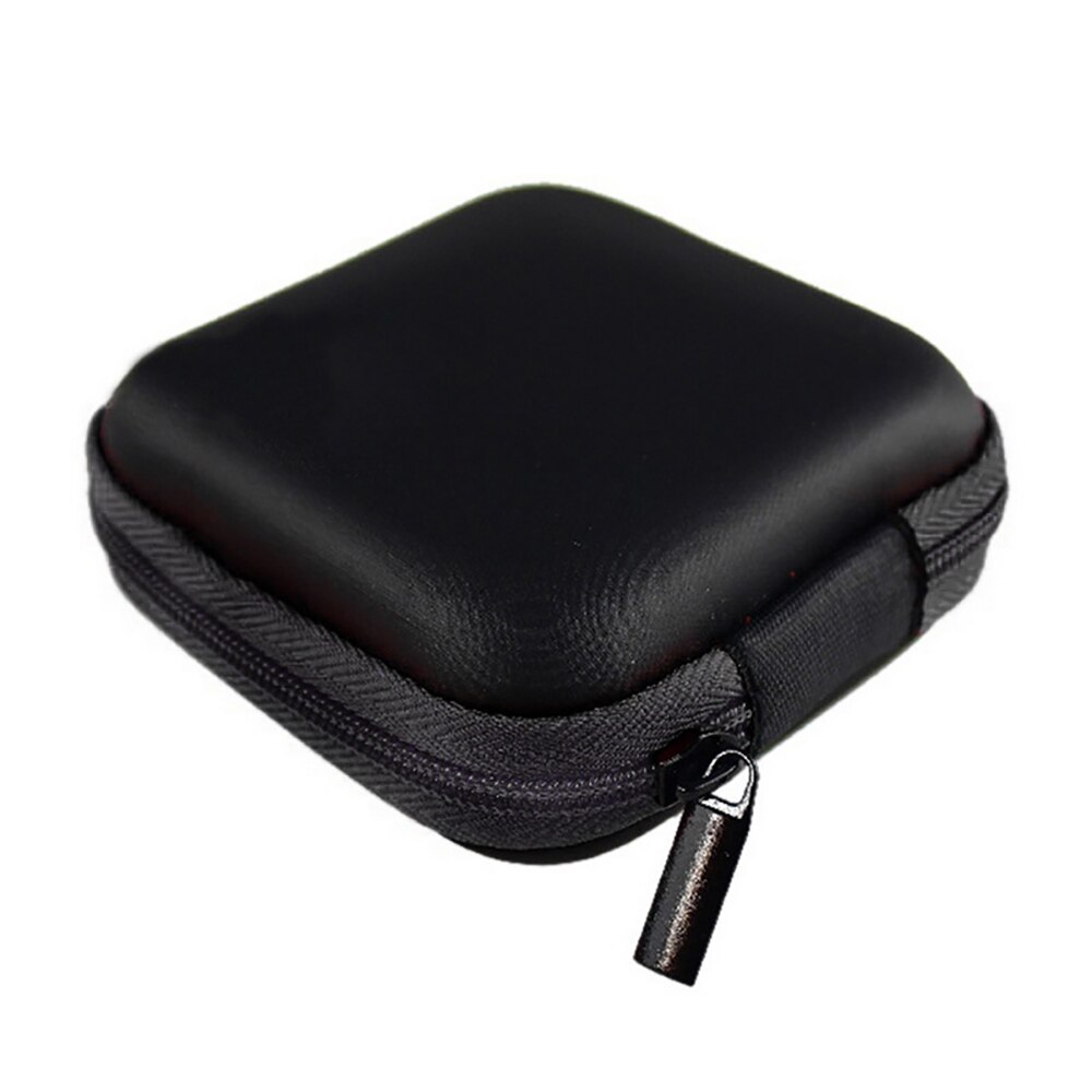 Multi-grid Earphone Case Storage Bag Organizer Polyester Data Cable Travel Storage Bags Power Bank Bag Multifunction: black 8x8x3cm