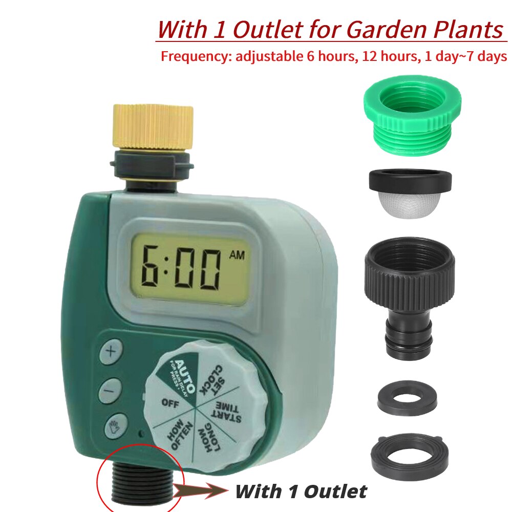 Garden Watering Timer Automatic Electronic Watering Timer Digital Irrigation Controller System Water Timing Irrigation In Garden: TYPE 2 1-Outlet