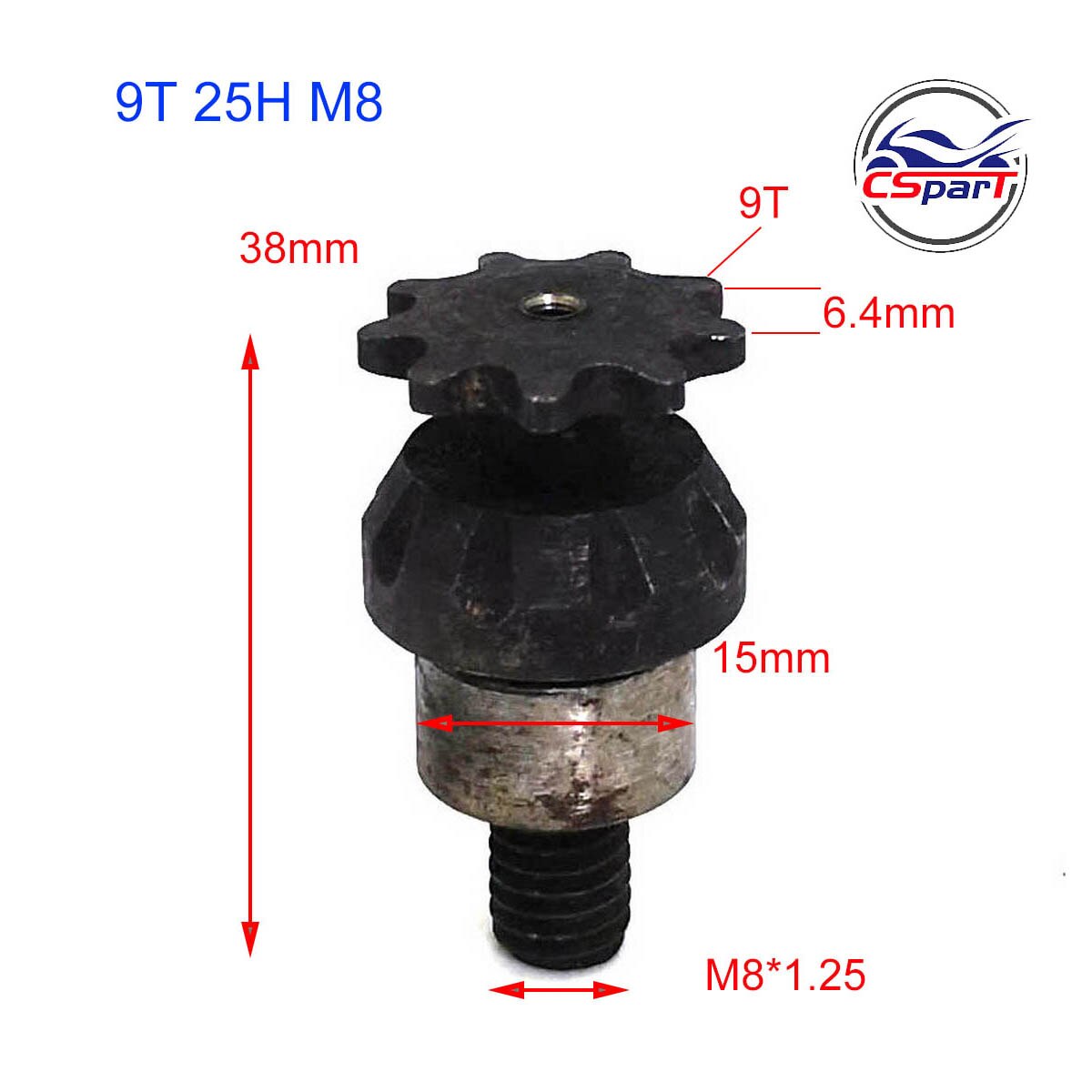 Piñón delantero para Mini Moto, piñón de engranaje delantero de 47CC, 49CC, de bolsillo, Dirt Bike, ATV, 6, 7, 8, 9 dientes, 6T, 8T, 9 T, 25H, T8F, rosca de 10MM: 9T M8 25H