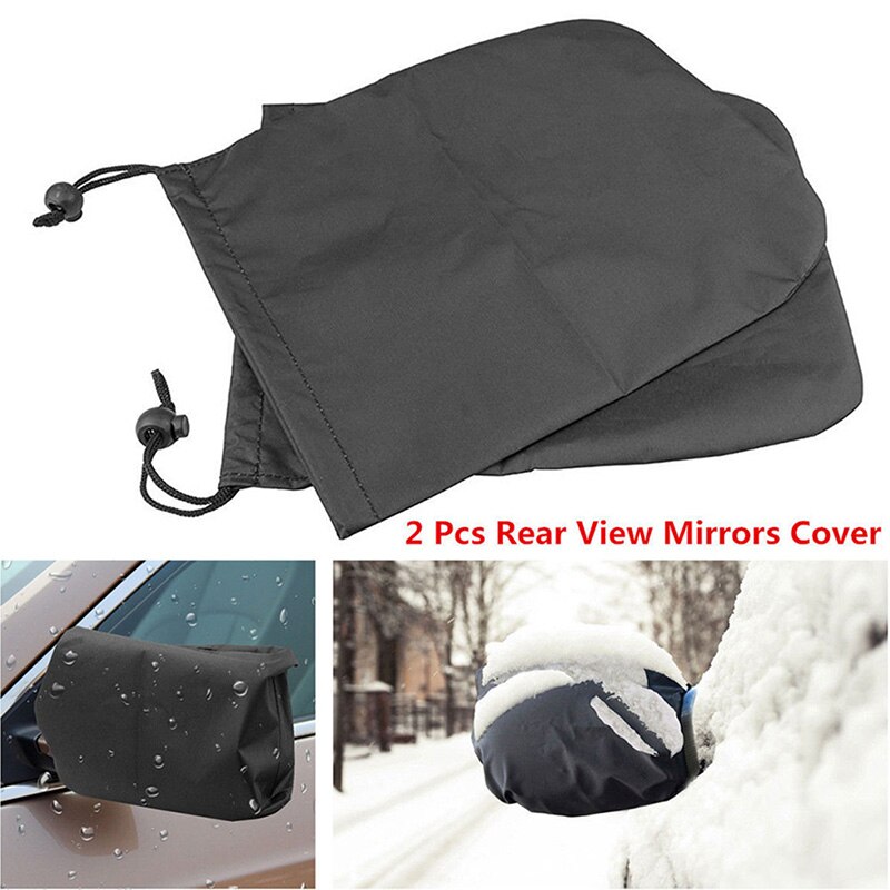 2Pcs Auto Car Rear View Side Mirror Frost Guard Snow Ice Winter Waterproof Cover