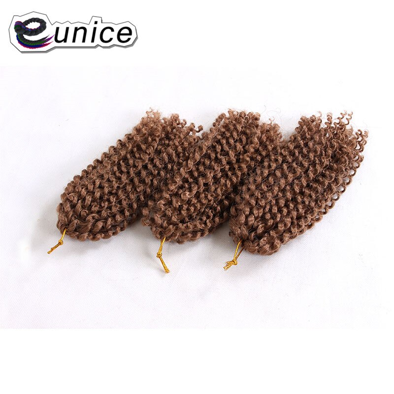 Eunice Hair 3strands/pack Mali Bob Crochet Braids Hair 8 inch Bohemian Style ombre 1B/#30 KINKY Curly Synthetic Braiding Hair: #27