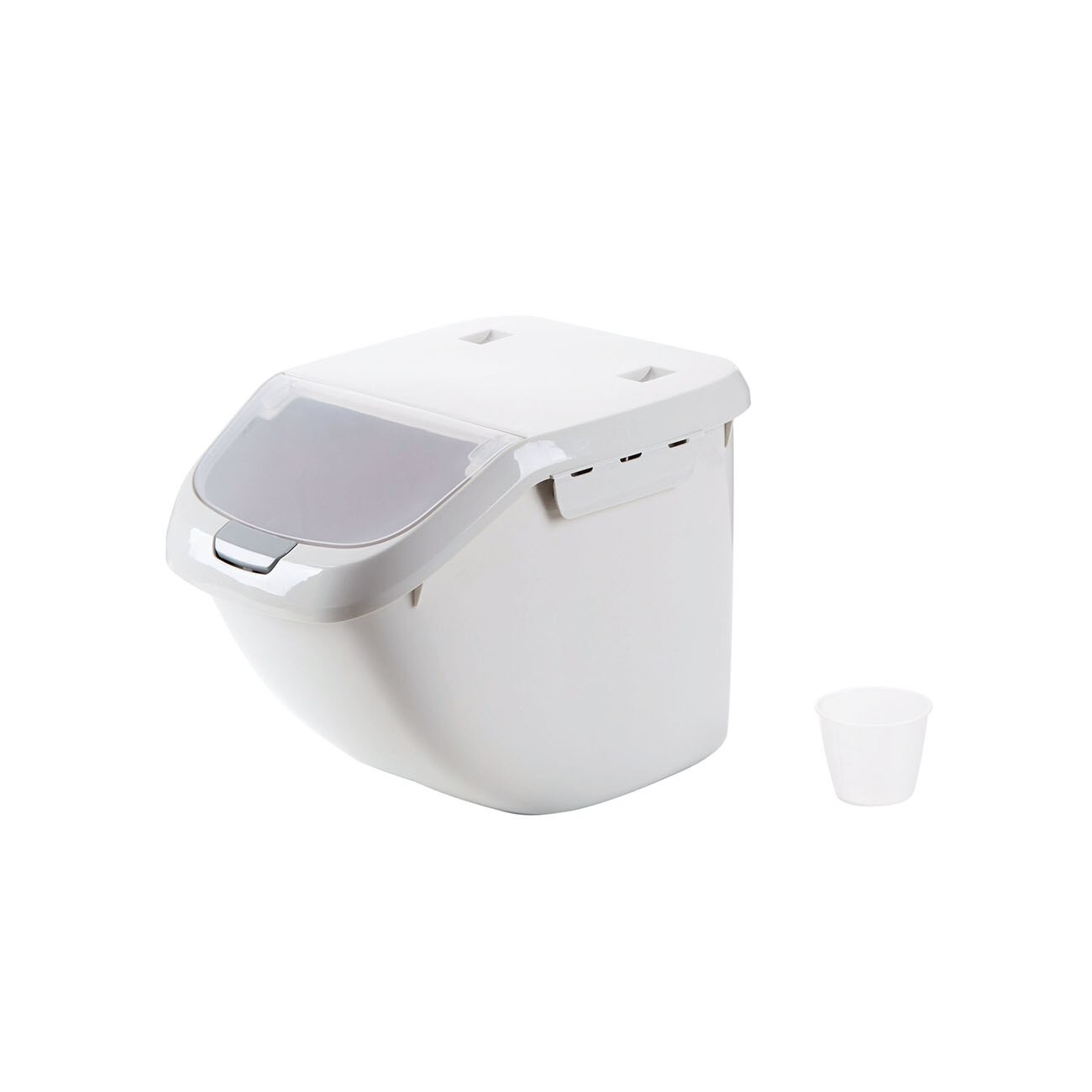 Otherhouse Rijst Container Keuken Voedsel Rijst Opbergdoos Meel Graan Granen Container Stofdicht Keuken Organizer Automatische Deksel: M Gray