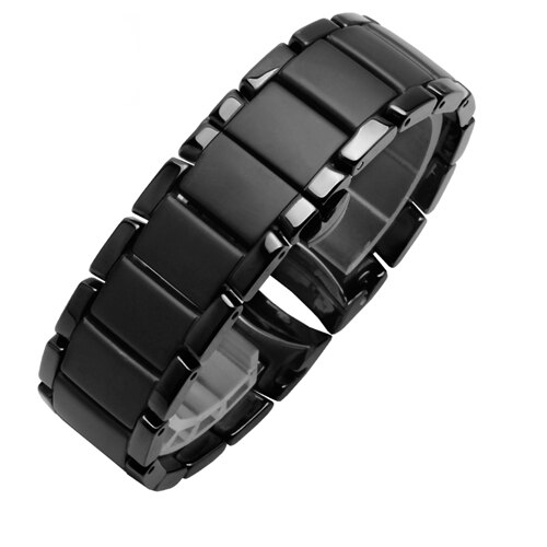 Peer Keramische Horloge Ketting 22 Mm 24 Mm Zwarte Keramische Band Glossy En Matten Armband Voor AR1451 1452: matting / 24mm