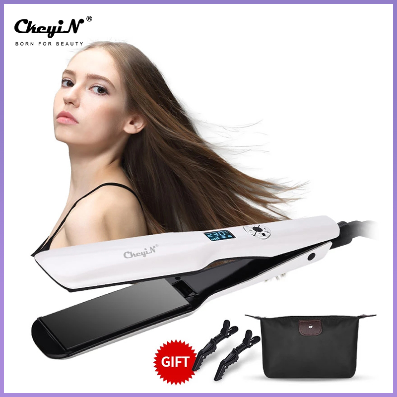 CkeyiN Wide Plates Hair Straightener Curler Cerami... Grandado