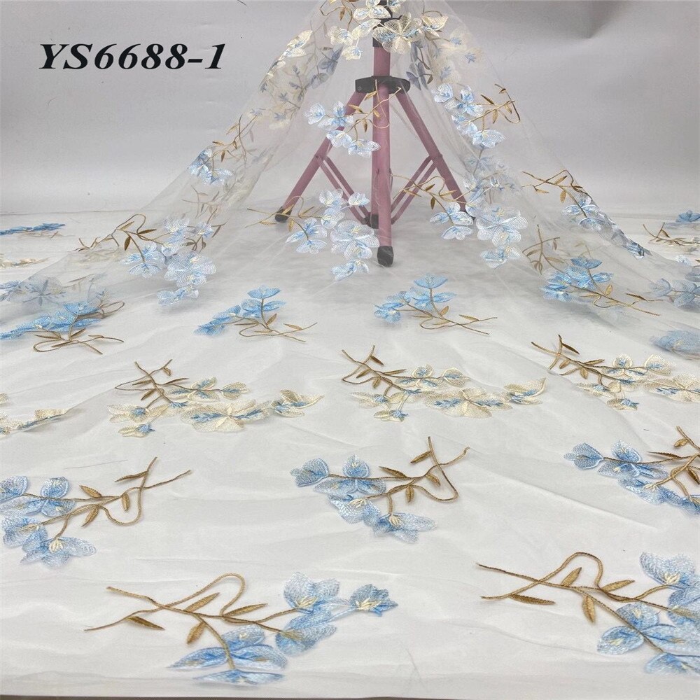 Meget dejlig billig pris godt broderi stof gennemsigtig lille pige dansende nederdel stof 5 yards: 1