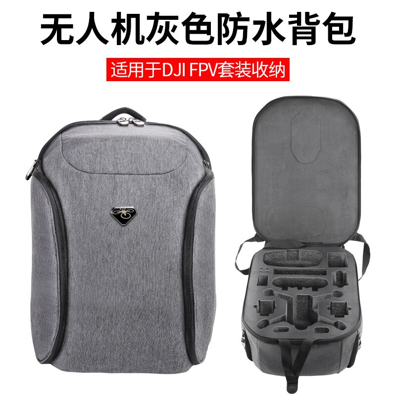 Zaino DJI FPV borsa impermeabile fodera fai-da-te occhiali DJI V2 maniglia per telecomando custodia portatile per DJI FPV Combo Drone: grey bag no drone