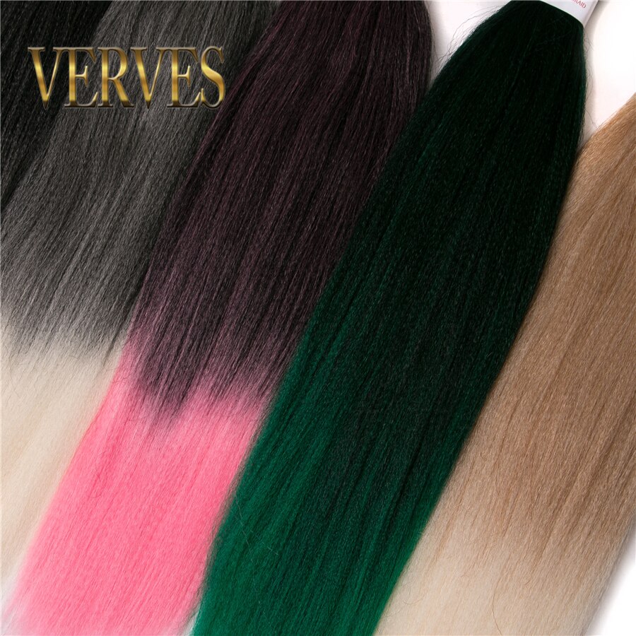 VERVES-Extensions de tresses Jumbo, 26 pouces, tresses synthétiques ombrées et 100 et g/pièce, tresses en Fiber résistantes à la chaleur