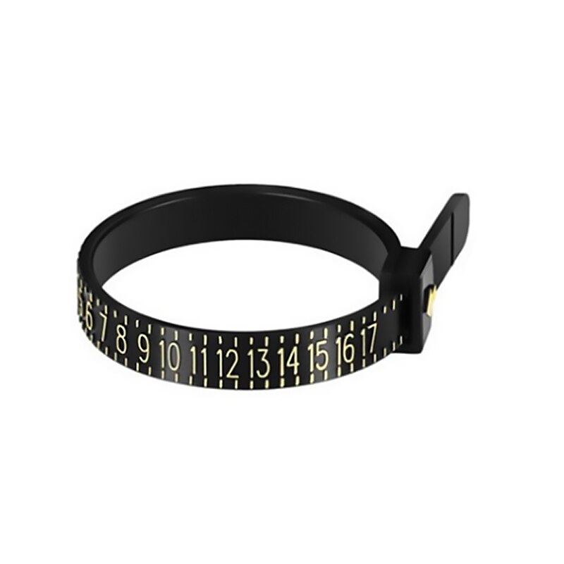 Finger size measurement circle Measuring tape size Finger circumference measurement US tape Soft Ruler Measuring ring size: Black