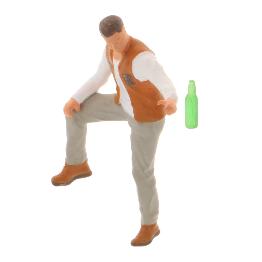 1/64 in miniatura Figure di Persone Modelli di Scena di Strada di Sabbia Tbale Decorazione: Drinking Man Vest