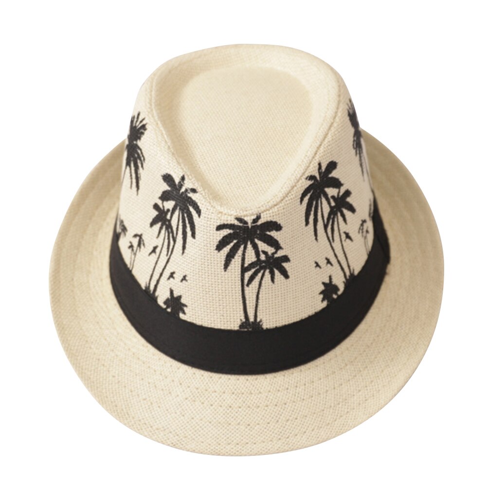 Summer Sun Protection Sombrero Beach Casual Travel Men Sun Hat Wide Brim Trilby Straw Panama Fedora Caps