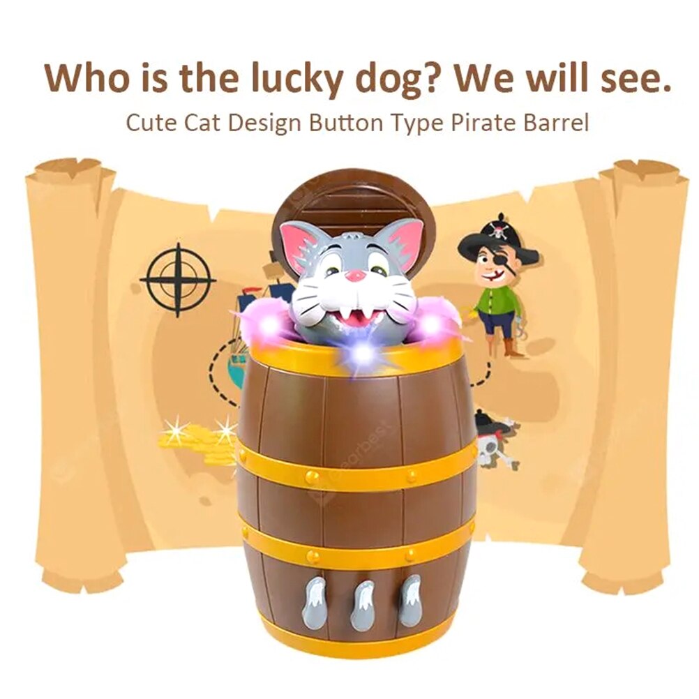 Neuheit Katze Taste Typ Pirate Barrel Pirate Heikles Katze Elektrische Musik Spielzeug #30