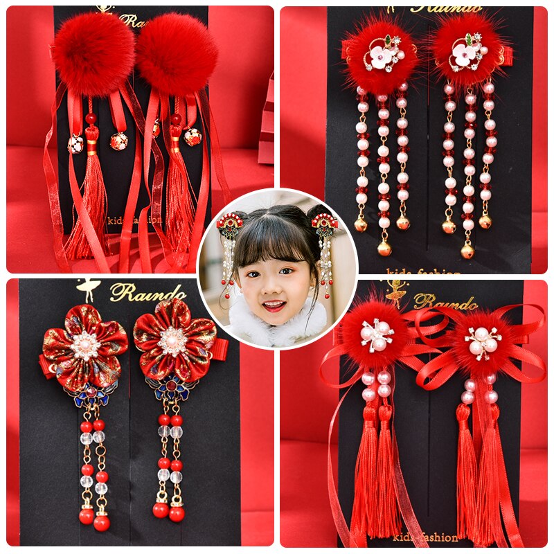 Pinces à cheveux en forme de boule de perles pour enfants, nouveauté pièces/ensemble, jolies Barrettes, accessoires pour le nouvel an, pour filles