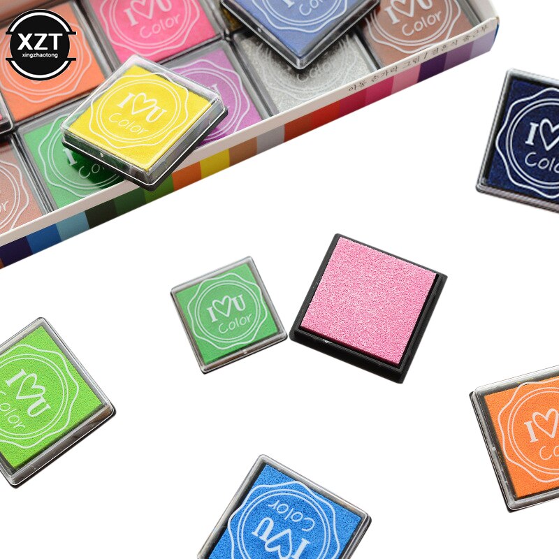 20 pcs/lot Cute Cartoon DIY ink Pad Plastic Stamp Fingerpaint Finger Paint Inkpad for Scrapbooking Decoaration 20 Colors
