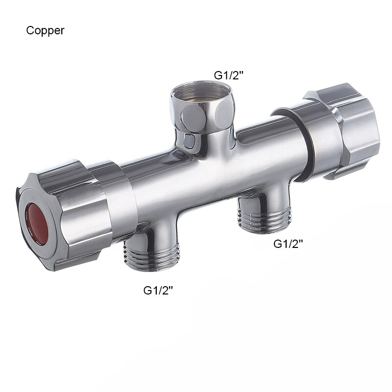 3 Way Filling Valve 1/2'' Male Thread Irrigation Water Tap Diverter Multi-Function Copper/304 Stainless Steel Triangle Valve: B1