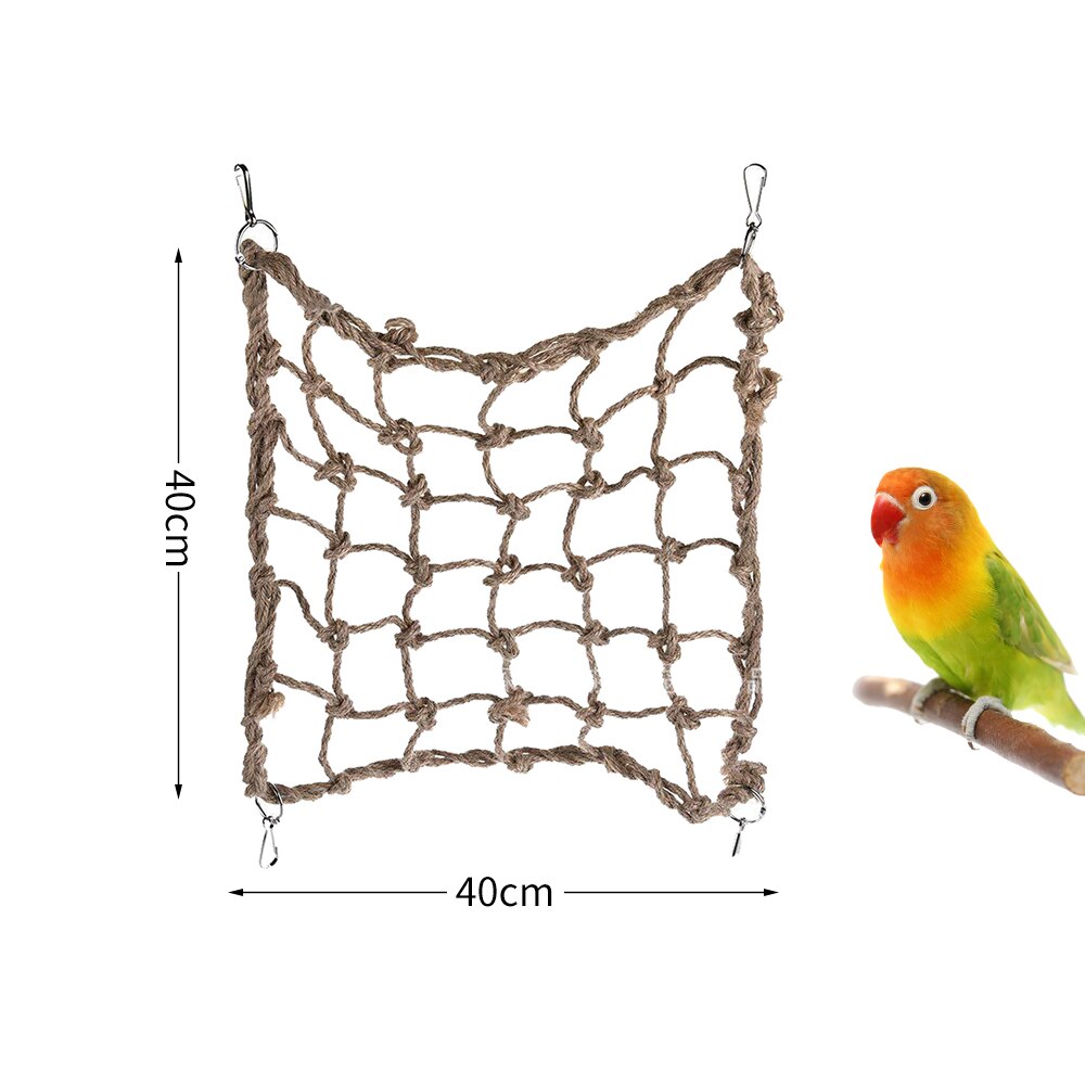 Pet Bird Climbing Net Bird Parrot Toys Hemp Rope Training Climbing Toy Pet Bed Bird Toy: Green