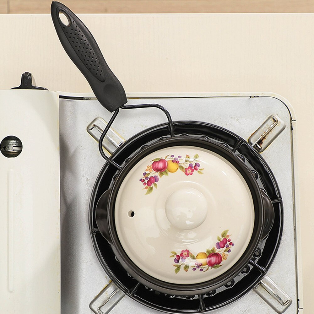 Household Supply Cook Ring Kitchen Utensils Stove Pan Heat Diffuser For Gas/Electric/Induction Cooker Plastic Handle Enamel