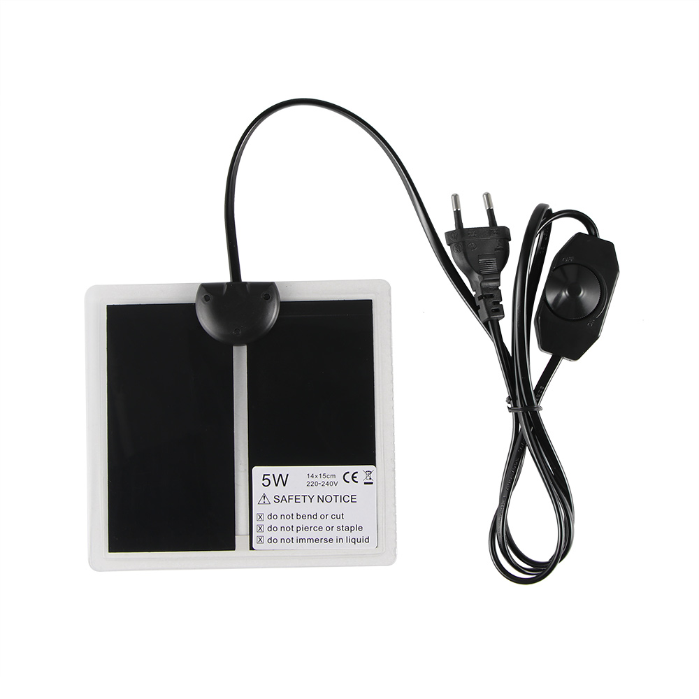 EU Plug Heating Warm Pad Adjustable Temperature Controller Incubator Mat Tools Reptiles Heat Climbing Mat 5-45W For: 5W 15x14cm