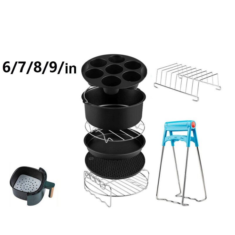 8 stücke Luft Friteuse Zubehör passen Beste Heiße Friteuse Zubehör einstellen Bequemlichkeit Kochen Werkzeug Für Küche Party Küche Werkzeuge & Spielereien