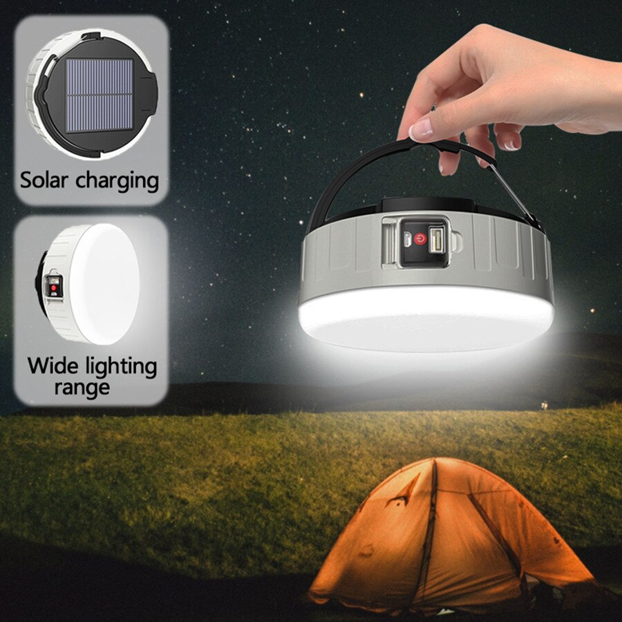 Draagbare Led Outdoor Zonne-verlichting 3 Modes Oplaadbare Nood Avondmarkt Licht Home Waterdichte Tent Lamp Voor Wandelen Camping