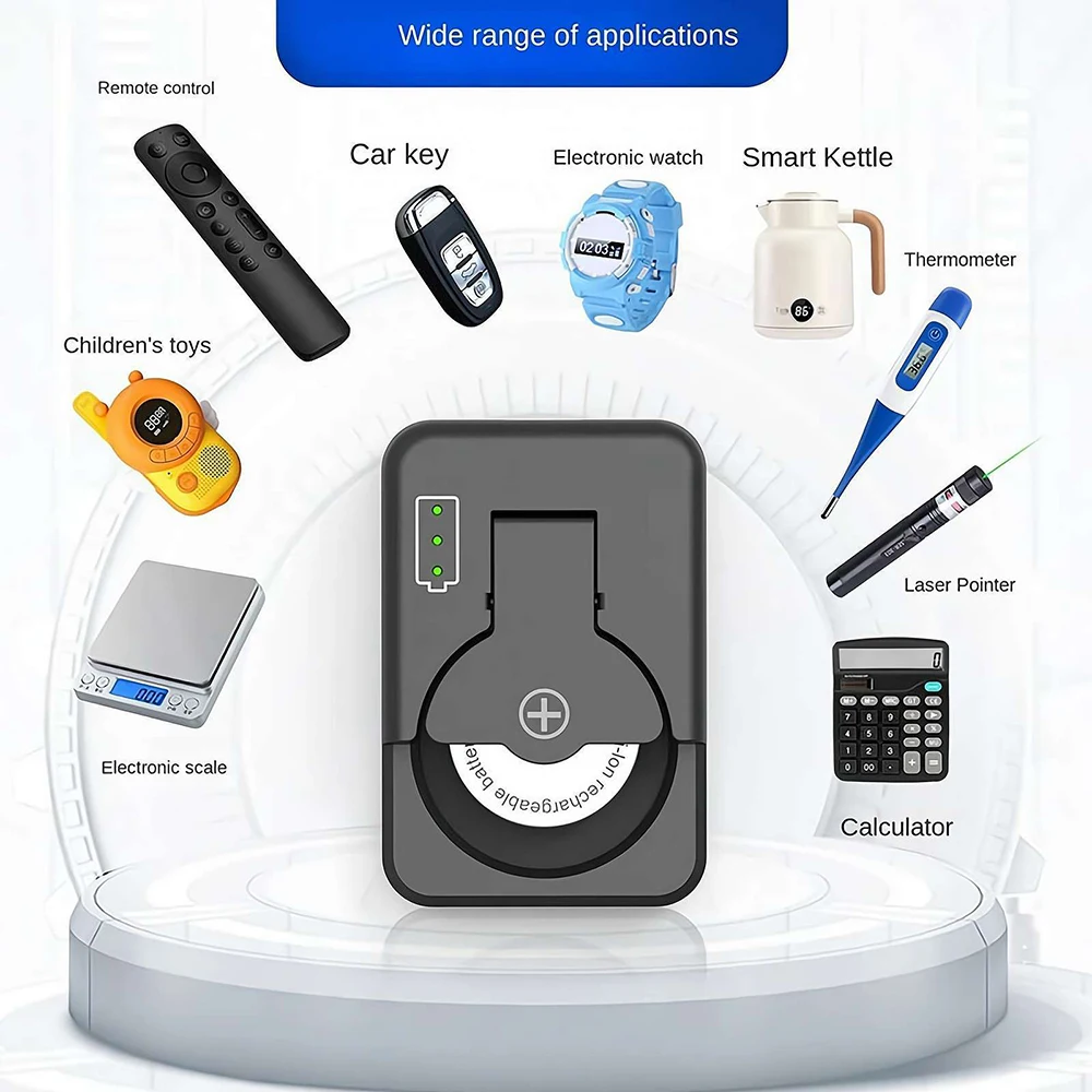 Tragbares Knopfbatterieladegerät Universal LIR2032 LIR1025 LIR1220 LIR1254 LIR1620 LIR1632 LIR2016 LIR2025 LIR2430 LIR2450