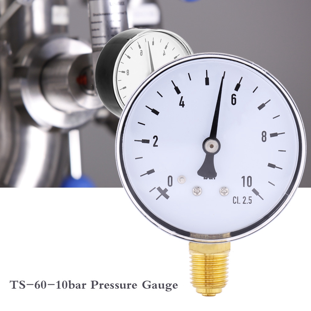 Manometer Water Pressure Gauge Air Pressure Gauge Air Oil Water Pressure Gauge 1/4 Inch NPT 0-10 Side Mount Manometer