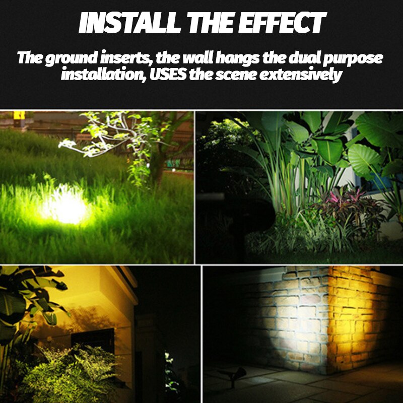 Solar Outdoor Spotlight Landscape Yard Decor Lawn Lamps IP65 Garden Lighting LED Spot Light Home Courtyard Street Light