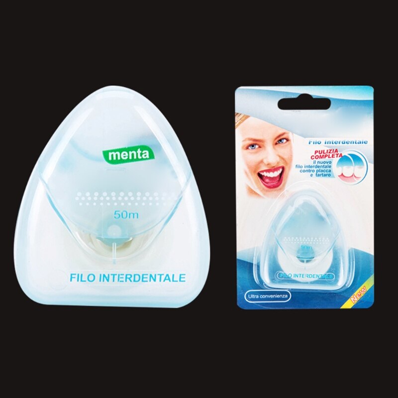 A0ND Waxed Dental Floss Suits Plaque &amp; Food Removal Super Dunne Tanden Stok Draad Toepasselijk Oral Care 54 Yards/50 Meter